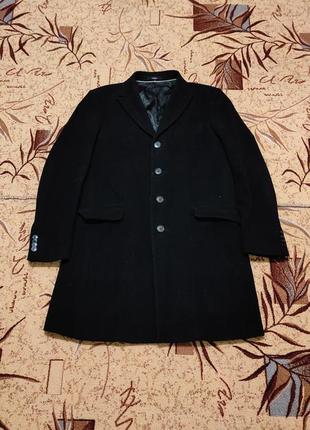 Мужское черное стильное классическое пальто1 фото