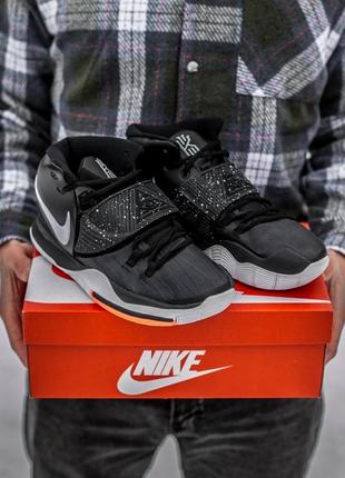 Мужские высокие кожаные кроссовки nike kyrie 6 jet black#найк