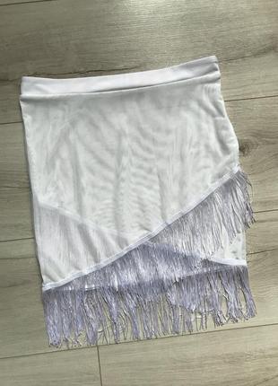Прозрачная сетчатая юбка с бахромой shein4 фото
