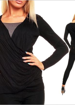 Двойная черная кофта