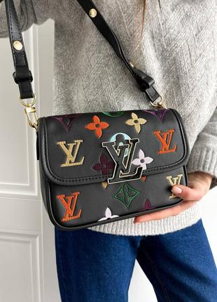 Сумка в стилі louis vuitton чорна клатч кросбоді черная луі віттон