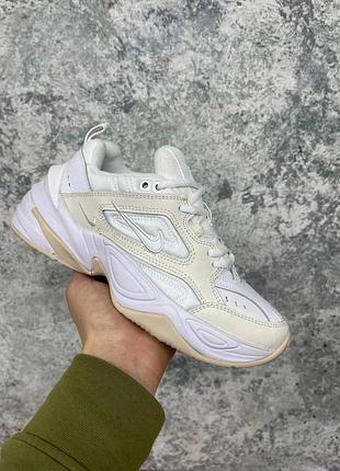 Женские кроссовки nike m2k tekno white beige 36-37-38-39-40-41