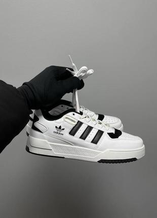 Мужские черно-белые кожаные кроссовки adidas forum low 🆕 кроссовки адидас форум