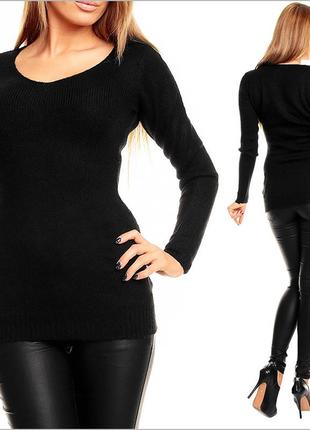 Черный пуловер женский3 фото