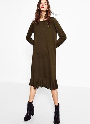 Стильное трикотажное платье zara