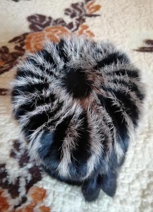 Меховая шапка, натуральный мех кролика5 фото