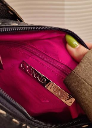 Шкіряна вінтажна брендова сумка багет з короткою ручкою і прострочкою3 фото