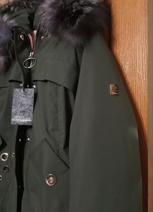 Парка ,итальянский пошив,натуральный мех чернобурки,качество дорогое, размер м/л..4 фото
