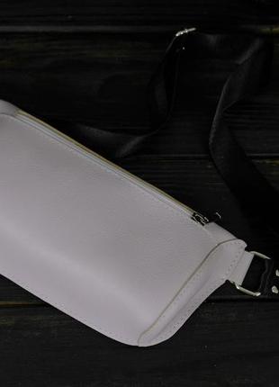 Кожаная сумка "модель №70 мини" с фастексом, натуральная гладкая кожа итальянский, цвет сиреневый