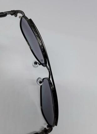 Chrome hearts очки мужские солнцезащитные черный градиент в черном металле поляризированые5 фото