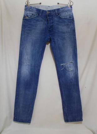 Джинси слизи рвані яскраво сині w32 l34 *diesel* darron 0811v