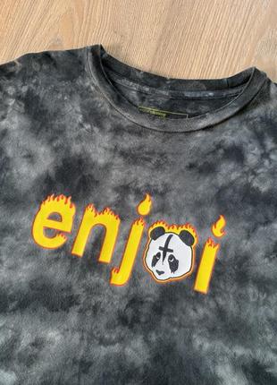 Мужская хлопковая футболка тай дай с принтом панды enjoi clothing4 фото