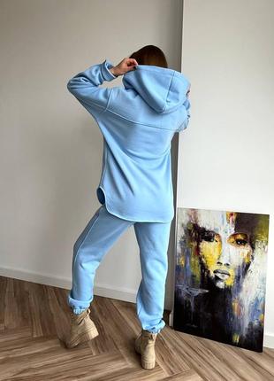 Женский спортивный костюм голубой цвет s, m, l, xl. жіночий спортивний костюм блакитний на гудзиках7 фото