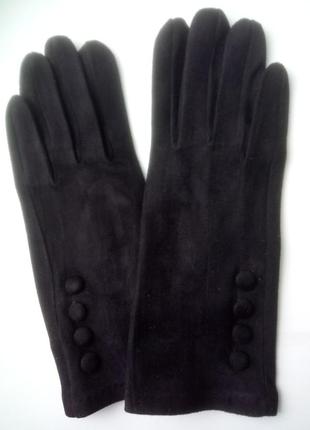 Черные замшевые перчатки р.7.5 \8\8.5