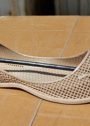 Силиконовые балетки бежевые 38-39рр самая практичная обувь летняя обувь3 фото