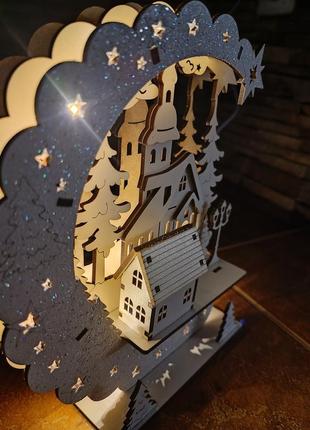 Декоративний "місяць" новорічна композиція з підсвіткою, нічник3 фото