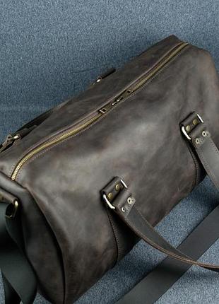 Кожаная сумка travel дизайн №80, натуральная винтажная кожа, цвет шоколад
