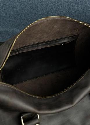 Кожаная сумка travel дизайн №80, натуральная винтажная кожа, цвет шоколад