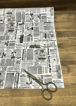 Папір пакувальний для подарунків та квітів газетний принт #2