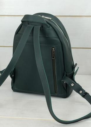 Женский кожаный рюкзак лимбо, размер мини, натуральная кожа grand цвет зеленый5 фото