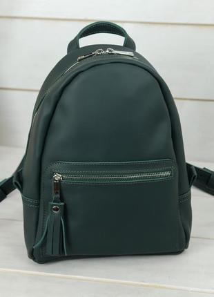 Женский кожаный рюкзак лимбо, размер мини, натуральная кожа grand цвет зеленый2 фото