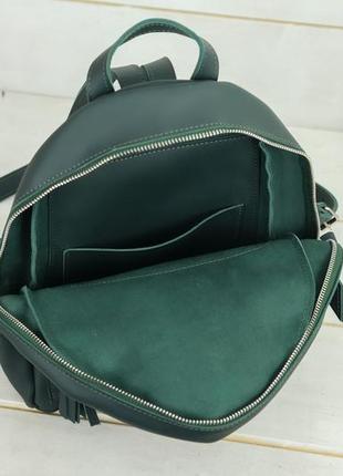 Женский кожаный рюкзак лимбо, размер мини, натуральная кожа grand цвет зеленый6 фото