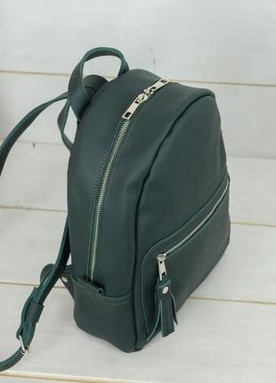 Женский кожаный рюкзак лимбо, размер мини, натуральная кожа grand цвет зеленый3 фото