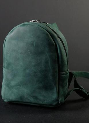 Женский кожаный рюкзак колибри, натуральная винтажная кожа цвет зеленый