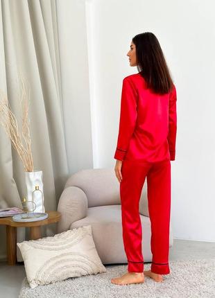 Victoria's secret пижама сатиновая красная3 фото