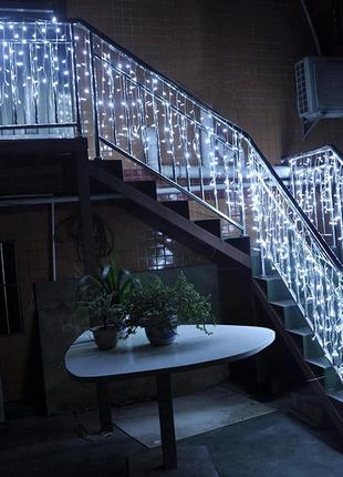 3м 120led світлодіодна гірлянда бахрома колір холодний білий