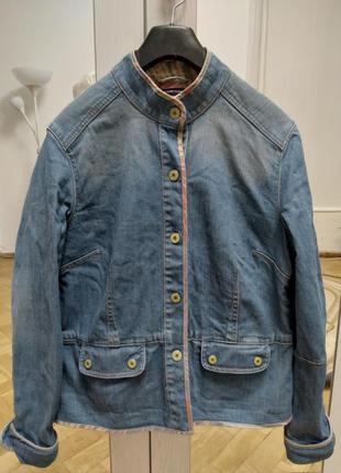 Фирменный джинсовый пиджак куртка л4 фото