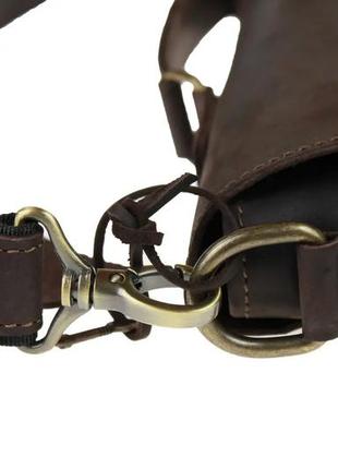 Женская кожаная сумка-портфель для документов а4 из натуральной кожи с ручкой и ремнем на плечо коричневая5 фото