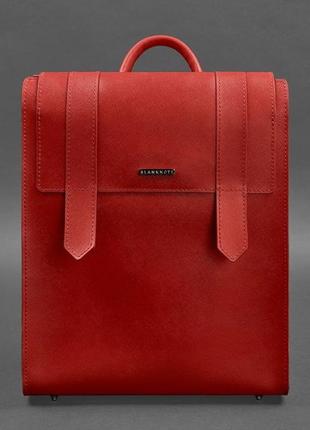 Женский кожаный рюкзак практичный городской женский рюкзак из натуральной кожи красный