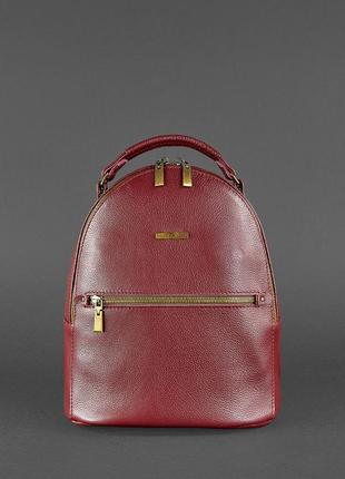 Женский кожаный мини рюкзак практичный городской женский рюкзак из натуральной кожи марсала2 фото