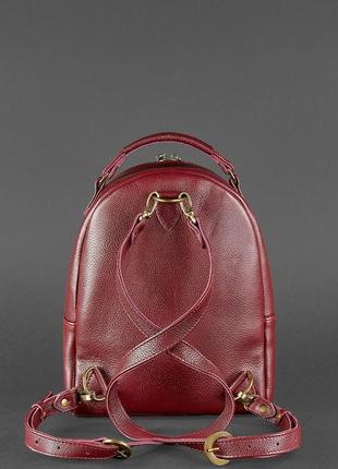 Женский кожаный мини рюкзак практичный городской женский рюкзак из натуральной кожи марсала3 фото