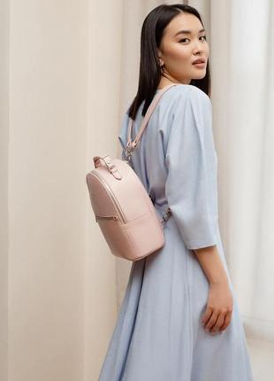 Жіночий шкіряний міні рюкзак практичний міський жіночий рюкзак з натуральної шкіри синій6 фото