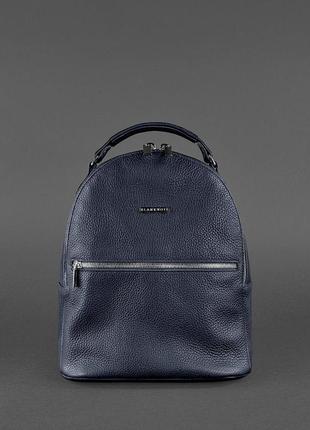 Женский кожаный мини рюкзак практичный городской женский рюкзак из натуральной кожи синий2 фото