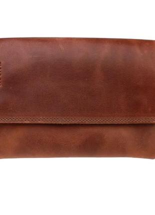 Женская маленькая кожаная сумка клатч барсетка через плечо из натуральной кожи светло-коричневая2 фото