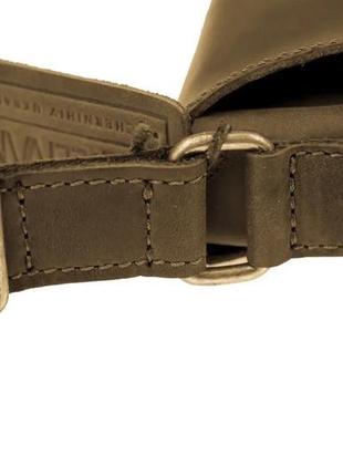 Женская маленькая кожаная сумка клатч кросс-боди через плечо из натуральной кожи оливковая6 фото
