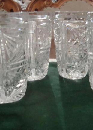 Красивые стаканы набор 4 шт хрусталь германия №717