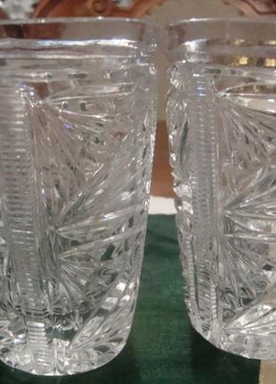 Красивые стаканы набор 4 шт хрусталь германия №717