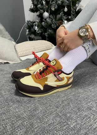 Ексклюзивні жіночі шкіряні кросівки nike air max cactus jack🆕 найк аір макс