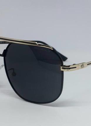 Maybach очки мужские солнцезащитные чернве с золотом в металле поляризированые