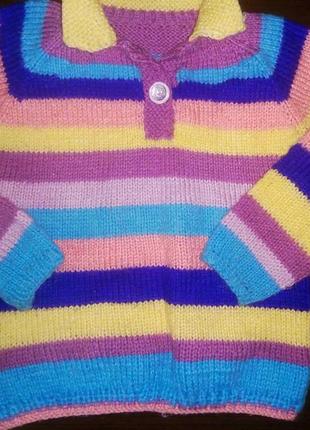 Теплая вязанная кофта /свитер1 фото