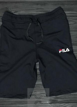 Мужские трикотажные шорты фила, шорты fila хл размер, черные шорты