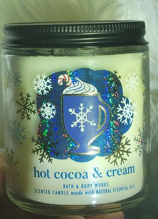 Свеча на один гнот hot cocoa &amp; cream оригинал bath &amp; body works