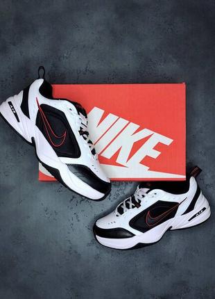 Мужские кроссовки nike air monarch white black red 40-41-42-43-44-453 фото