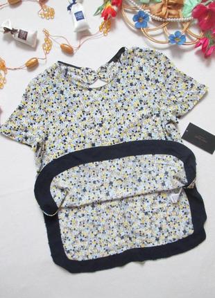 Шикарная блузка с бантиками на спинке принт абстракция zara оригинал 🍒🌺🍒2 фото