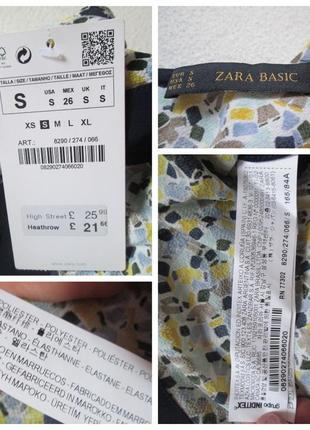 Шикарная блузка с бантиками на спинке принт абстракция zara оригинал 🍒🌺🍒7 фото