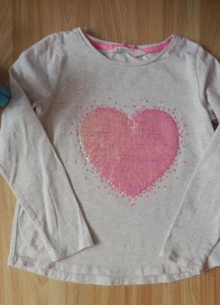 Фирменный реглан h&m малышке 5-6 лет состояние отличное